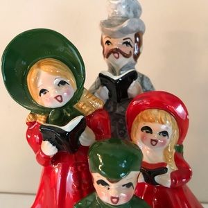 Vintage Ceramic Christmas Decor - caroling family
